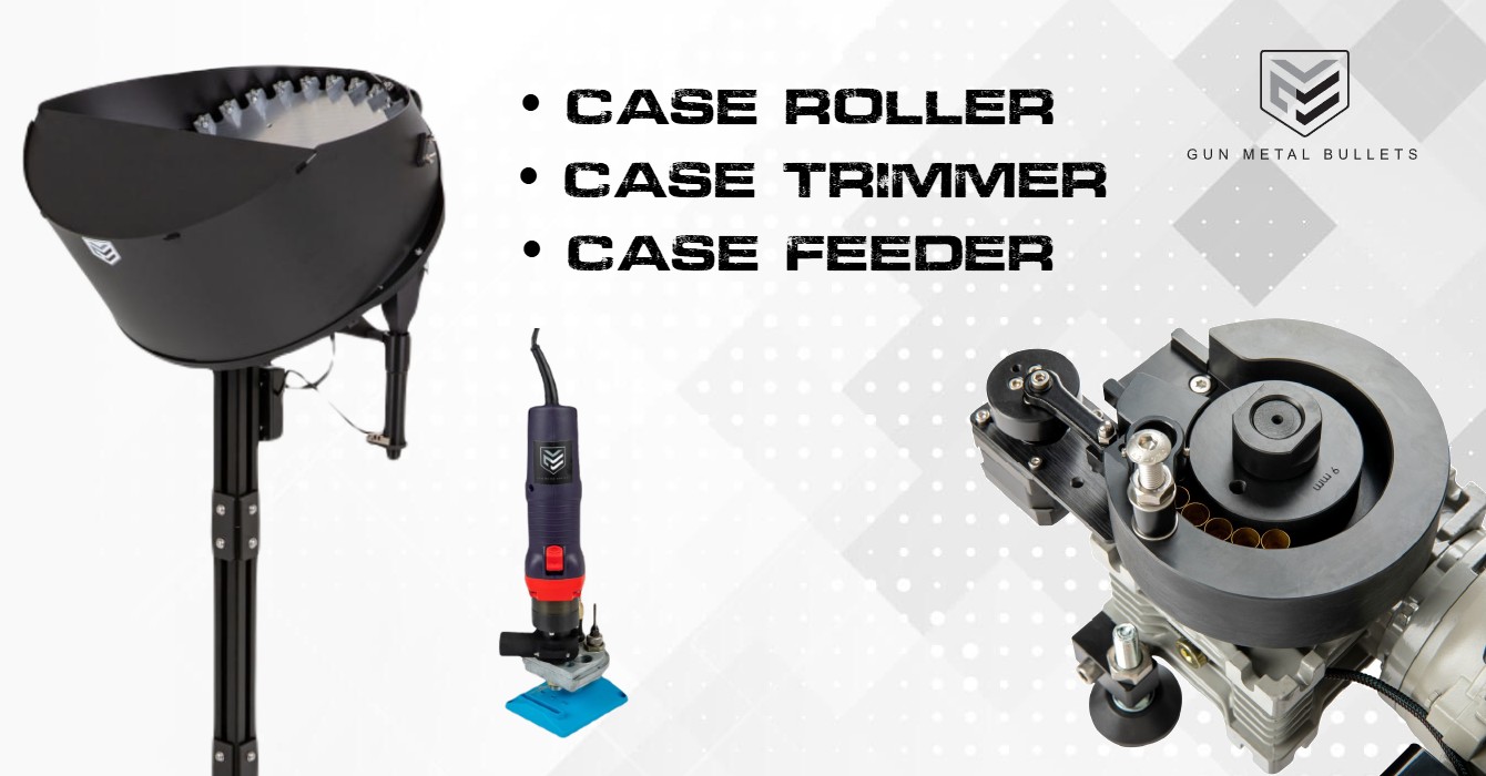 Gun Metal Bullets Case Feeder Roller and Trimmer